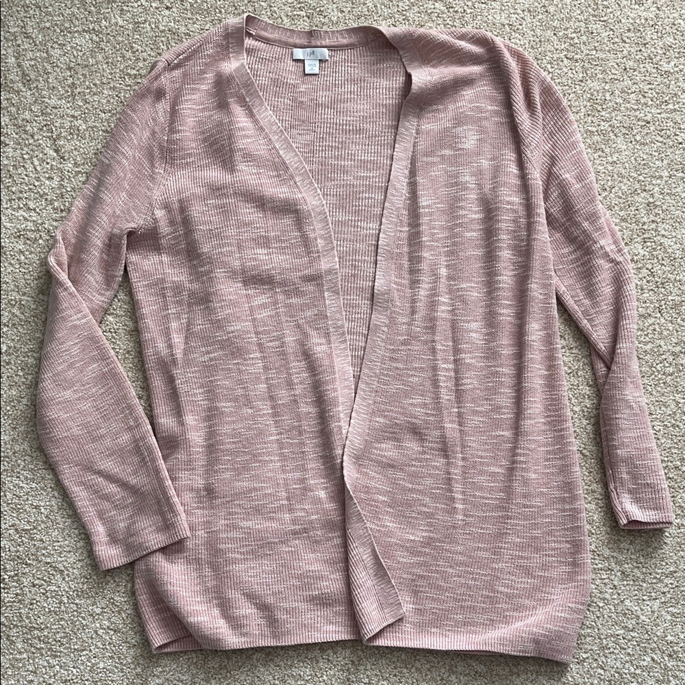 Women's Pink Open-Front Sweater